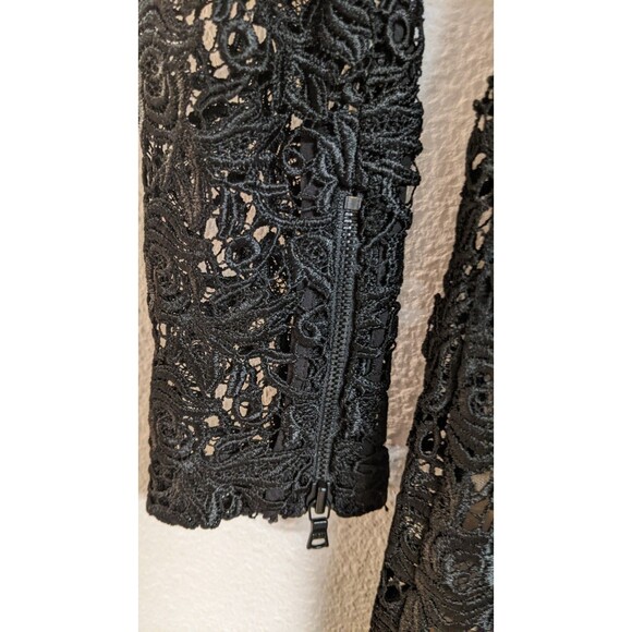 Women's Alice + Olivia Black Dandi Open-Back Lace Dress Size 6 - Picture 9 of 16